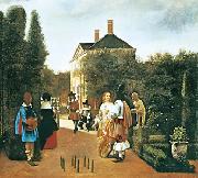 Pieter de Hooch Skittle Players in a Garden oil on canvas